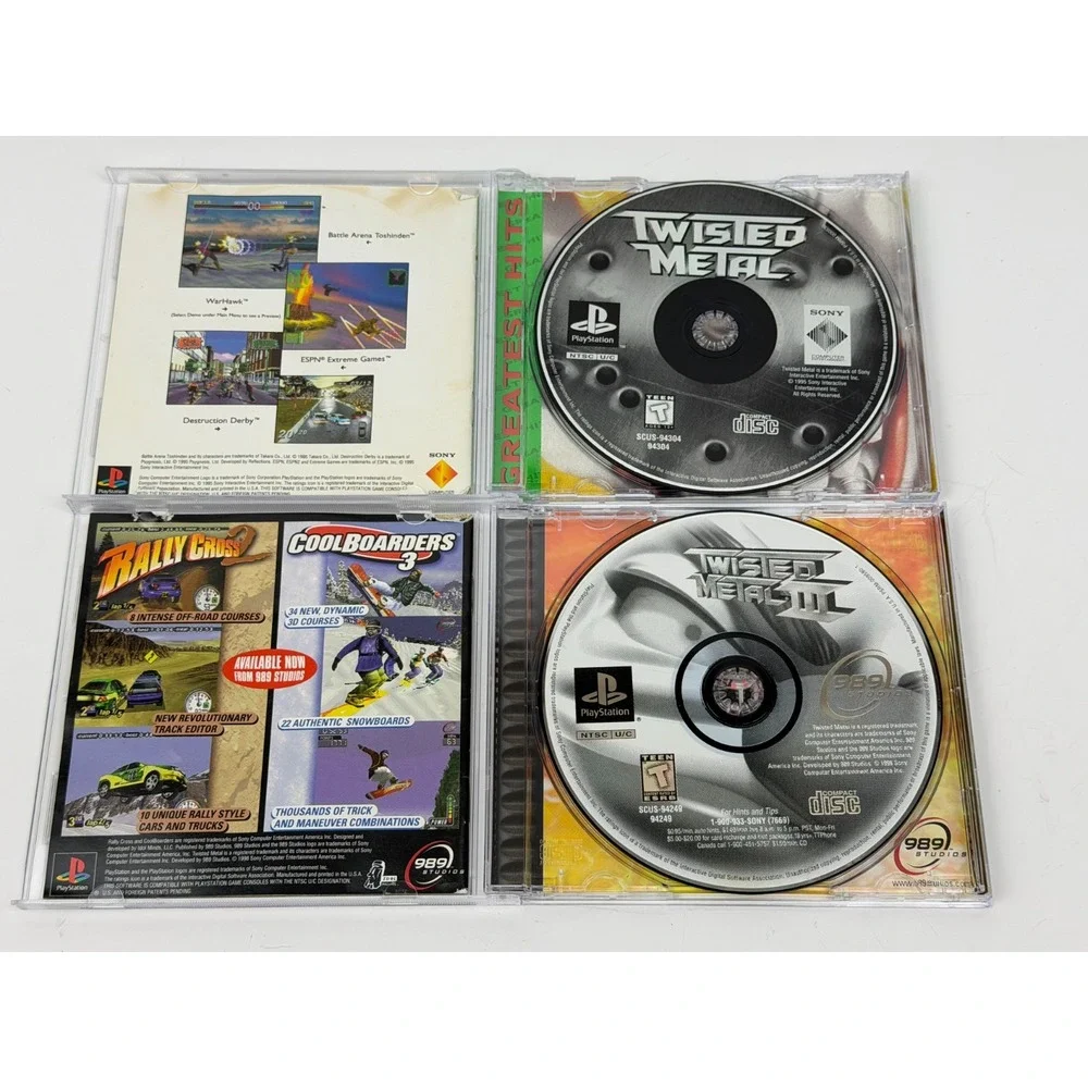 Twisted Metal Lot of 3 1 2 3 PS1 PlayStation 1 CIB Complete Discs are Excellent